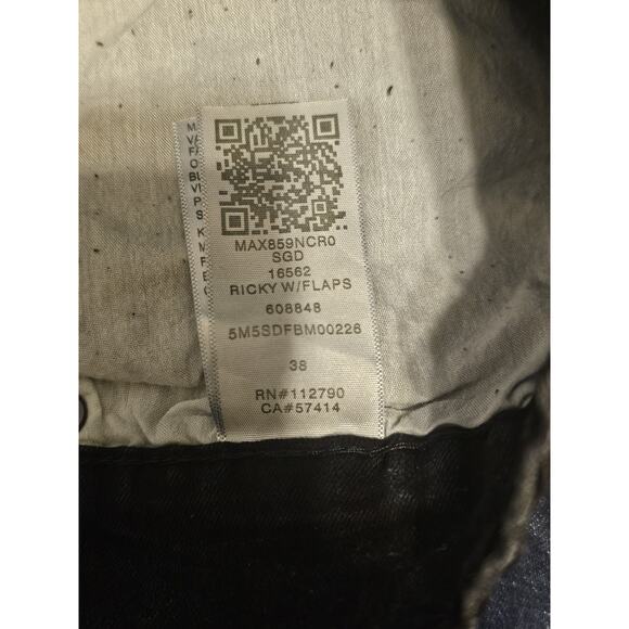 True Religion Ricky Jeans Size 38 Relaxed Straight Black Flap Pockets 38x32 - Picture 4 of 12